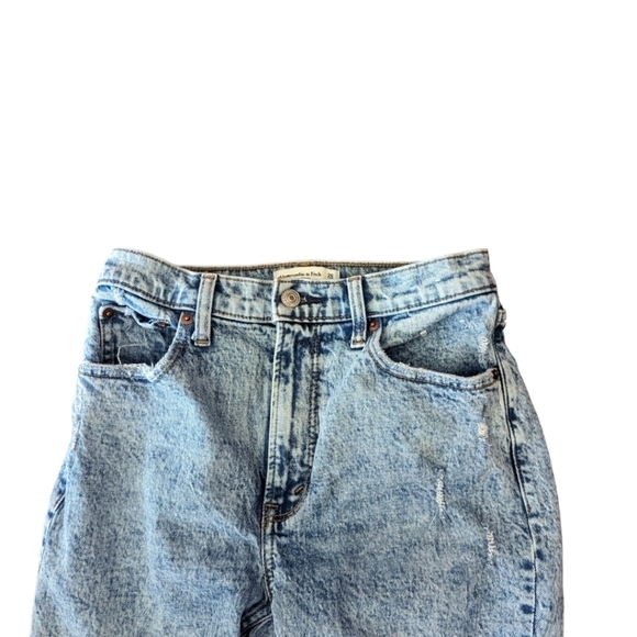Abercrombie & Fitch the 90s Skinny High Rise distressed stone wash jeans W26 L30 - Picture 2 of 11